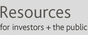 Resources: For Public + Investors
